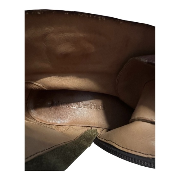 L'Amour Des Pied Brown Leather Moto Boots Women Buckle Straps and Zip Close 6.5 - Picture 4 of 5